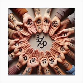 Tattooed Hands Canvas Print