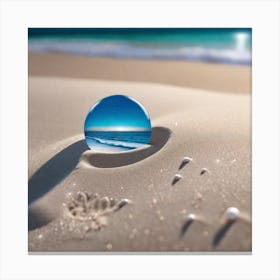 Sand Ball On The Beach Canvas Print