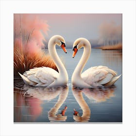 Couple of Swans Canvas Print