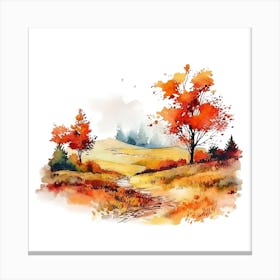 Watercolor Autumn Trees 5 Canvas Print