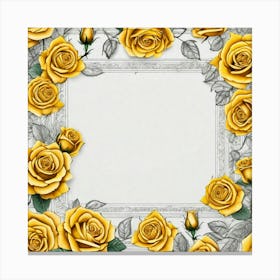 Yellow Roses Frame 16 Canvas Print