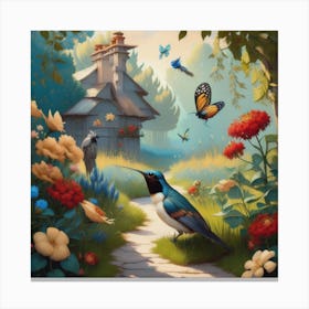 Garden Visitors Canvas Print