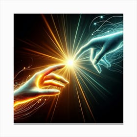 Two Hands Reaching For Each Other 1 Canvas Print