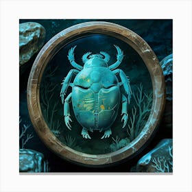 Water Scarab Fossil Under The Ocean Environmental Art 0 Canvas Print