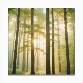 Sunrise In The Forest Canvas Print