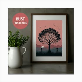 Silhouette Of A Tree Canvas Print