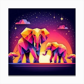 The Sapphire and Ruby Sentinels Elephants Canvas Print