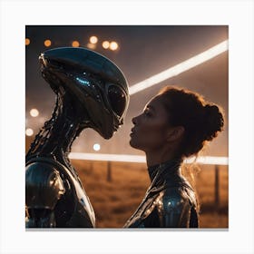 Extraterrestial And Human Romance 5 Canvas Print