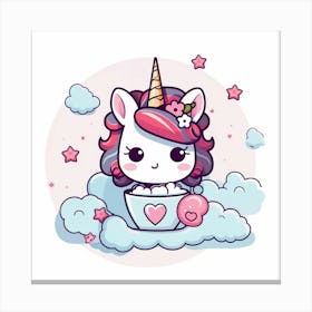 Unicorn In A Cup Canvas Print