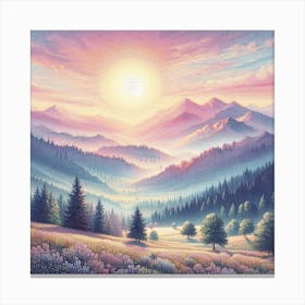 Sunrise in the mountains 2 Canvas Print