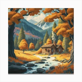 A peaceful, lively autumn landscape 3 Canvas Print