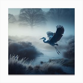 Heron In Flight Canvas Print