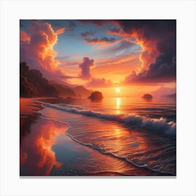 Sunset At The Beach 9 Canvas Print