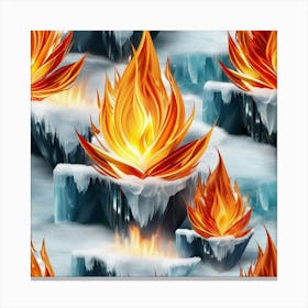 Fire In The Ice Canvas Print