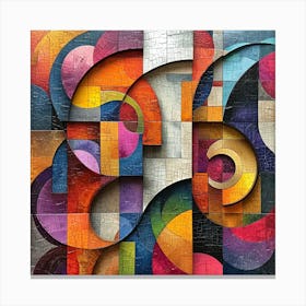 Abstract Geometries in Vibrant Colour Print Canvas Print