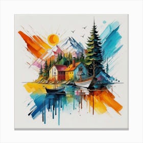 Stunning watercolor landscapes 8 Canvas Print