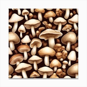 Seamless Pattern Of Mushrooms Canvas Print