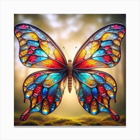 Stained Glass Butterfly Canvas Print