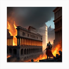 Rome In Flames Canvas Print