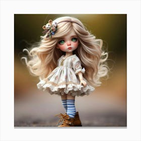 Little Girl With Long Blonde Hair Canvas Print