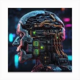 Cyborg Head 35 Canvas Print