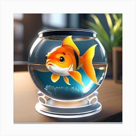 Goldfish In A Bowl 13 Canvas Print