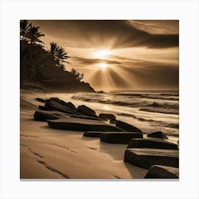 Sunset At The Beach 381 Canvas Print