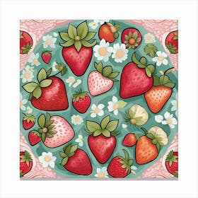 Strawberry Pattern Canvas Print