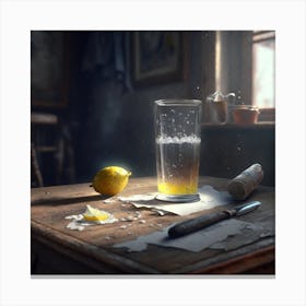 Glass Of Lemon Canvas Print