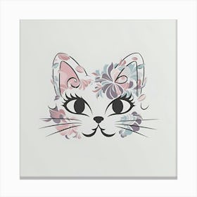 Floral Cat 1 Canvas Print