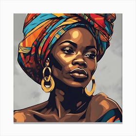 African Woman In A Turban Canvas Print