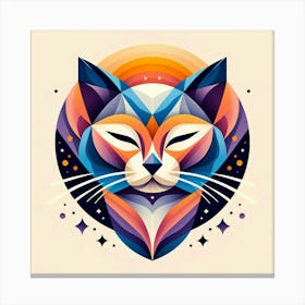 Ghost Low Poly Cat Canvas Print