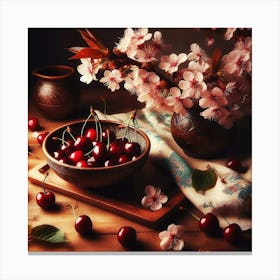 Still Life. Cherry Blossoms Canvas Print