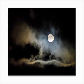 Full Moon In The Clouds Canvas Print