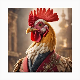 Silly Animals Series Rooster 11 Canvas Print