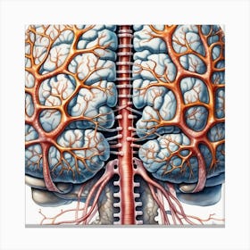 Vascular Anatomy Of The Human Brain Canvas Print