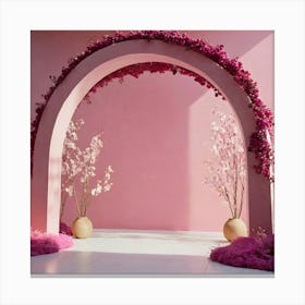 Pink Wedding Arch Canvas Print