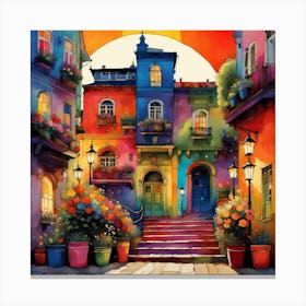 Colorful Houses 1 Canvas Print