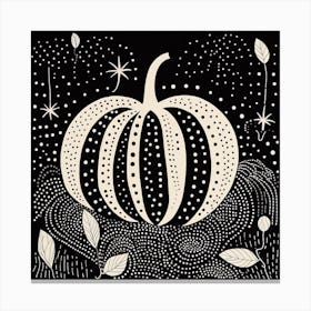 Yayoi Kusama Inspired Pumpkin Black And White 3 Canvas Print