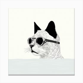 Cat In Goggles 1 Canvas Print