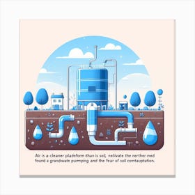 Illustration Of A Water Treatment Plant 1 Canvas Print