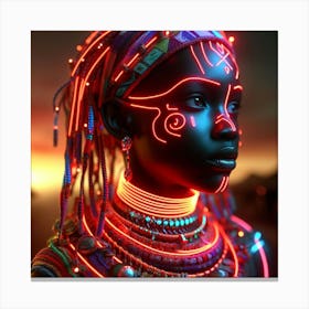 African Neon Prince 2 Canvas Print