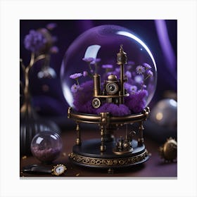 Steampunk Snow Globe 4 Canvas Print