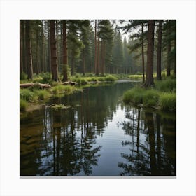 Pond In The Forest 1 Canvas Print