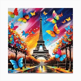 Paris With Butterflies 137 Canvas Print