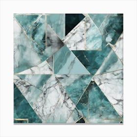 Geometry With Aquamarine Marble 2 Canvas Print