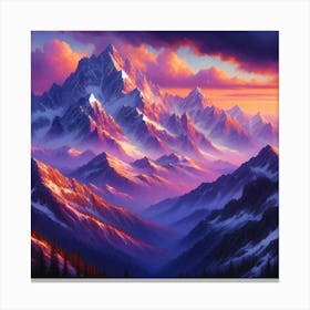 Sunset Mountain Range Canvas Print