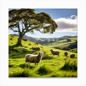 Grass Plant Day Scenic Tour Tourism Rural Green Farm Auckland Cute New Background Scener (8) Canvas Print