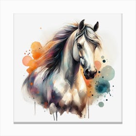 White Horse Painting Canvas Print