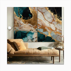 Abstract Marble Modern Painting Tableau (1) Canvas Print